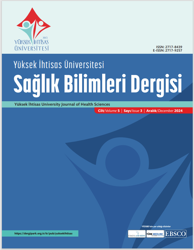 Yüksek İhtisas Üniversitesi Sağlık Bilimleri Dergisi  Cilt 5 Sayı 3