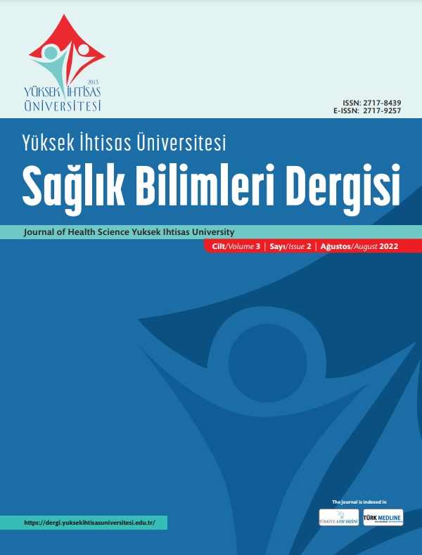 Yüksek İhtisas Üniversitesi Sağlık Bilimleri Dergisi Cilt 3 Sayı 3