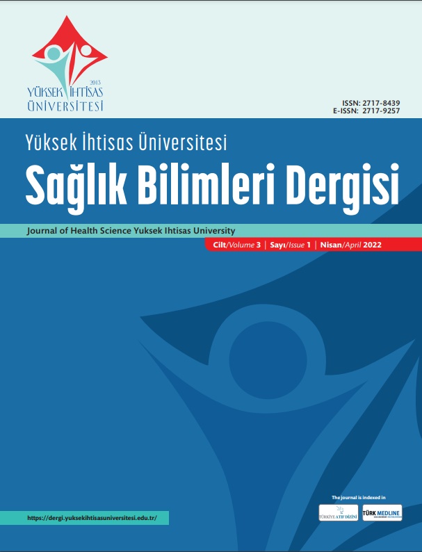 Yüksek İhtisas Üniversitesi Sağlık Bilimleri Dergisi Cilt 3 Sayı 1